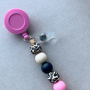 Silicone Bead Retractable Badge Reel