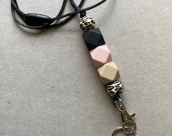 Silicone Bead Breakaway Lanyard + Badge Holder