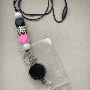 Silicone Bead Breakaway Lanyard with Badge Reel