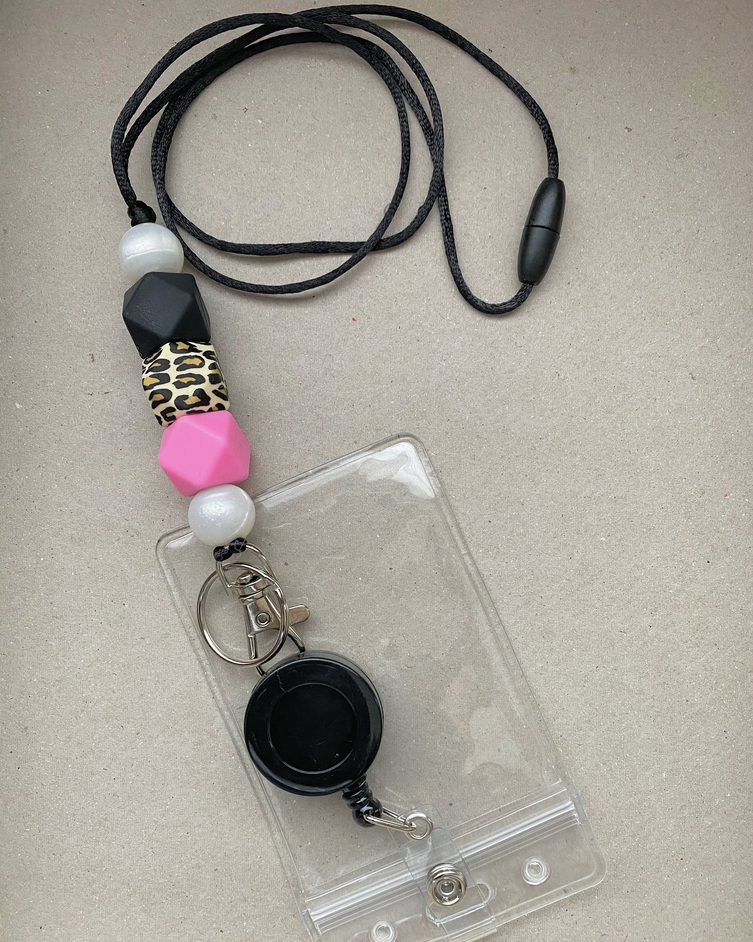 Silicone Bead Breakaway Lanyard with Badge Reel
