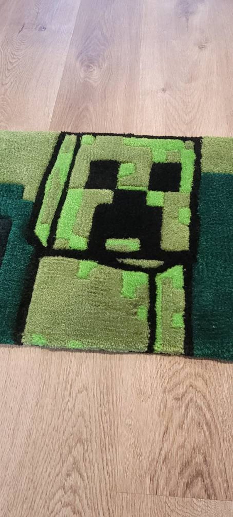 Minecraft Dino Rug Handmade Custom Tufted Minecraft Creeper Rug, Soft, Decoration, Non ...