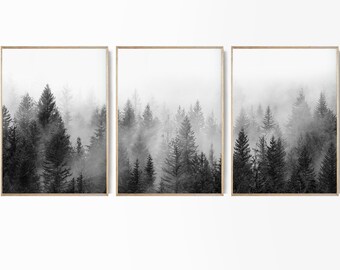 Foggy Forest Print Etsy Foggy Forest Print Etsy