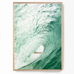 Welle Art Print Nautische Dekor Ozean Wasser Druck Moderner Strand Große Poster Kunst Ozean Wasser Surfen Farbe Fotografie Grün Blau Wasser Strand