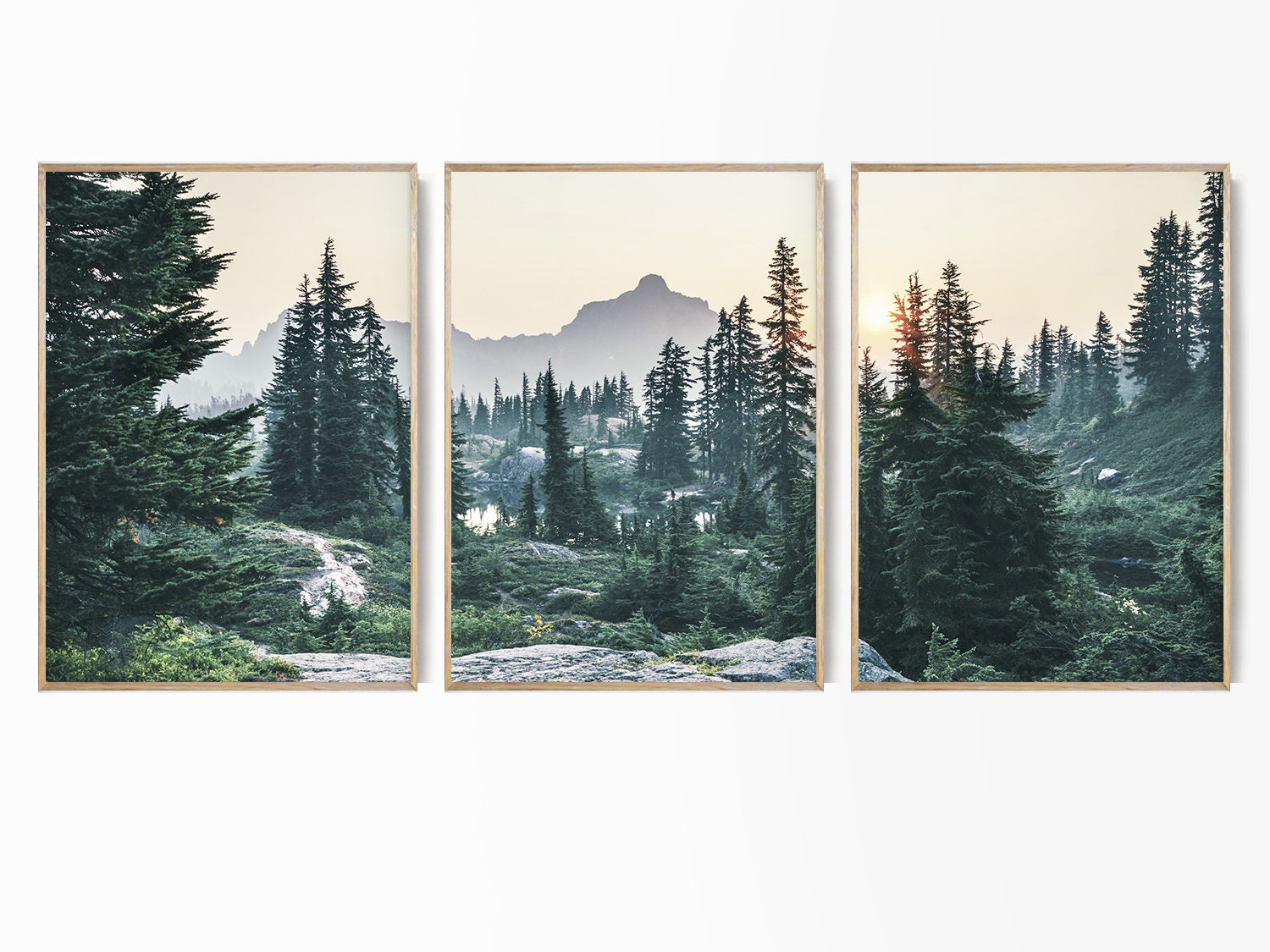 3 Unids/set Art Canvas Print Posters Mountain Lake Nature - Temu