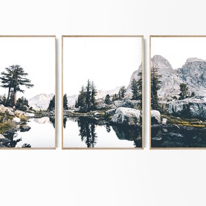 Mountain Set of 3 Nature Landscape National Park Poster Lake Mountains 3 Piece Giclee Nature Poster Mountain Poster Landscape Home Decor