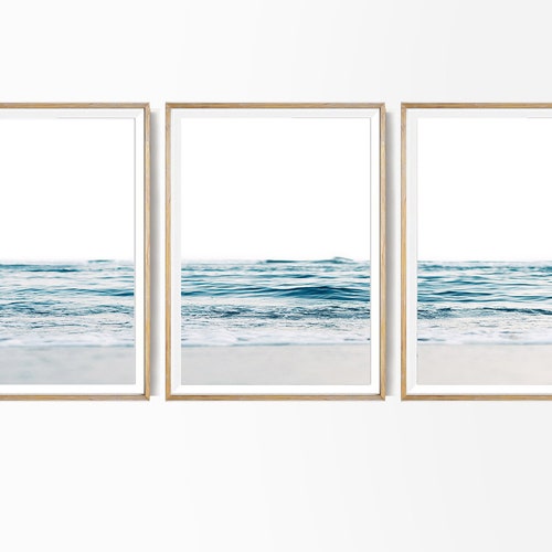 Ocean 3 Piece Wall Art Ocean Whale Print Coastal Wall Art Etsy