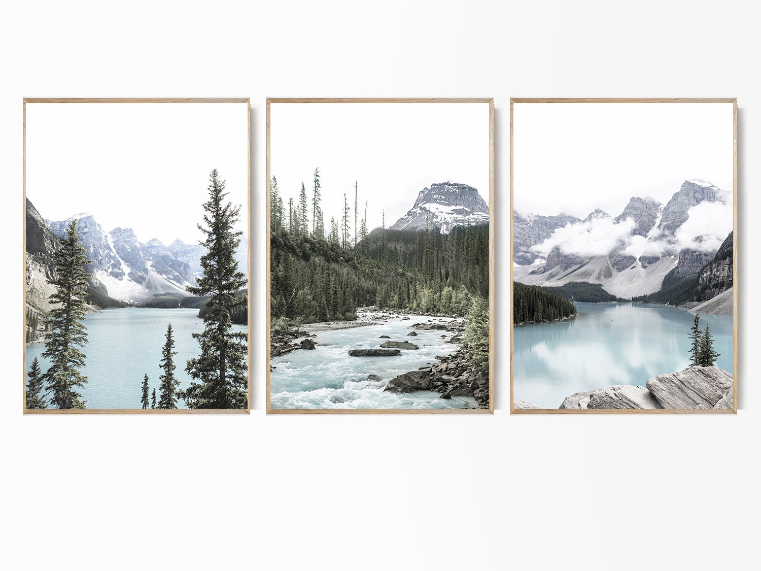 Mountain Lake Print Set of 3 Landscape Lake Louise Poster - Etsy Canada