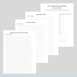 May include: A printable handwriting worksheet for kids to practice tracing uppercase and lowercase letters. The worksheet includes a section for tracing the letters and a section for writing the letters on their own. The worksheet also includes a section for tracing words with the letters A through Z.