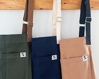 Essential Classic Apron, Waterproof, Smart Pockets, Cotton Straps, Chef,  Barista, Restaurant, Barber, Florist (Sewing Custom Available)