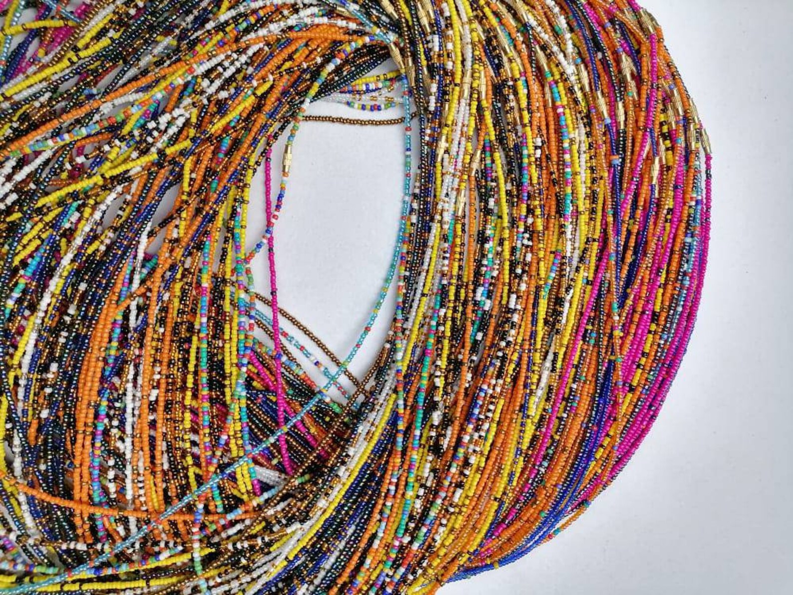 Set of 100 waist beads / Tie waist beads / Clasps waist beads Etsy