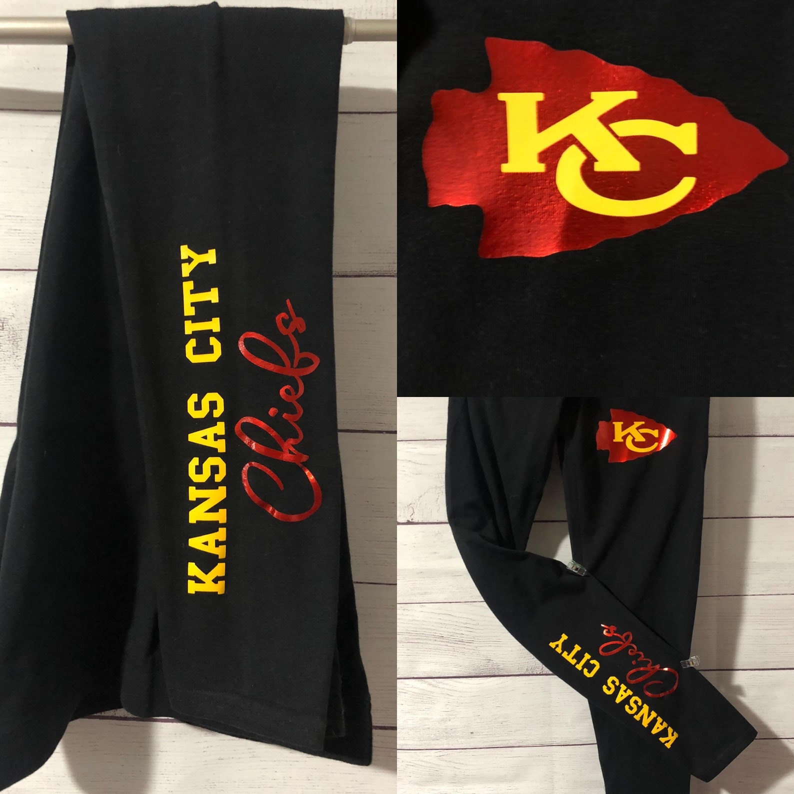 Kansas City Chiefs Women's Black Leggings KC Chiefs Etsy