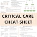 Critical Care Cheat Sheet | Nursing Notes | Nursing School | Clinical ...
