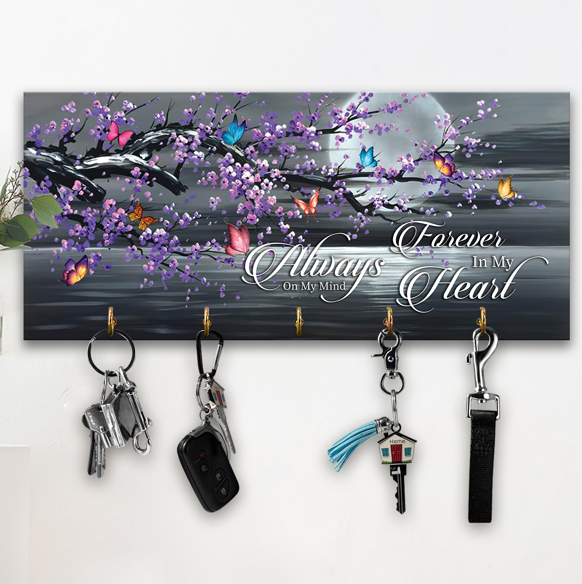 Personalized Key Holder for Wall Butterfly New Home Etsy