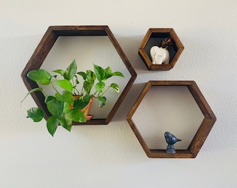 Set of 3 Hexagon Shelves