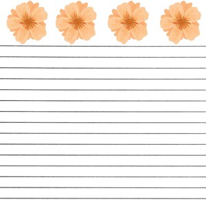 Big Orange Flower Lined Stationary-Orange Floral Lined Stationary-Digital Download-PDF Instant Download