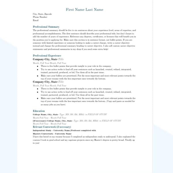 Microsoft Office Resume Template - Il 600x600.2776118928 4mr9 