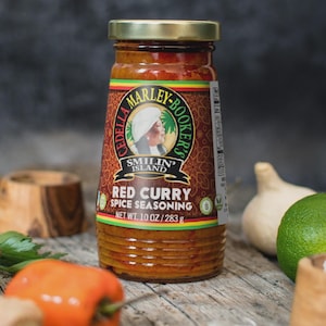 Smilin Island Red Curry Seasoning – Jamaican Curry Spice Blend, Caribbean Vegan Gluten-Free No MSG Non-GMO Seasoning (10oz Jar)