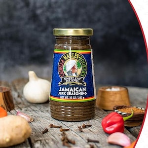 Smilin Island Jamaican Jerk Seasoning – Caribbean Spice Rub for Chicken Tofu Veggies Vegan Gluten Free No MSG Non GMO 10oz Jar