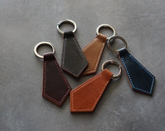 Horween shell cordovan keychain, Horween leather key fob, luxury leather keychain