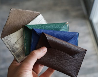 Handmade Leather Envelope Wallet, Alligator Envelope