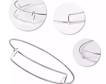 Bulk Set of Silver and or Gold Expandable Stainless Steel Cuff Bangle Bracelets