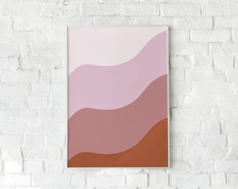 Printable Wall Decor Art Digital Download, Boho Wall Art, Minimalistische Print Poster, Abstract Art Print, Modern Minimalist | Roze Abstract