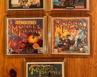Untersetzer 5 x Monkey Island Videospiel Getränke Untersetzer