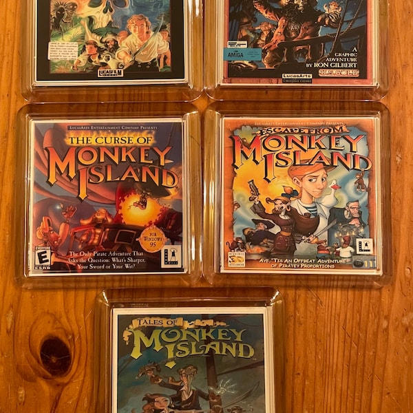 Coasters 5 x Monkey Island Video Game Drinks Coasters