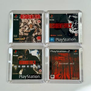 Coasters 4 x Retro Resident Evil Video Game Drinks Coasters