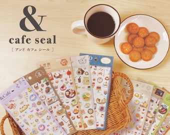 1 sheet | Mind Wave | & CAFE Paper Stickers | Sweets - Coffee - Bakery - Wagashi - Kissaten - Taiwanese - Flower - Chocolate - Tea House