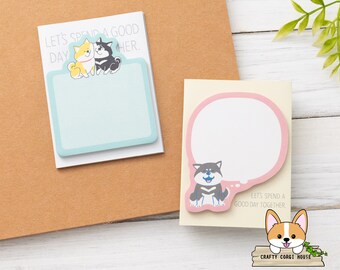 30 hojas / Mind Wave / Bloc de notas adhesivas "Shibanban" con diseño de perro Shiba Inu / Shiba Inu