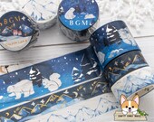 15mm - 30mm Foil Stamping Winter Night Washi Tape Winter Limited Snowy Mountain Washi Crayon Collection Starry Mountain Washi BGM