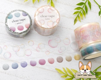 1 roll | 15mm or 30mm | Mind Wave | Clear Matte PET Tape | Palette - Bubble