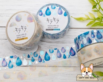 1 rotolo / 15 mm / World Craft / Nastro washi in lamina KIRAKIRA / Goccia (Pioggia) - Bolla