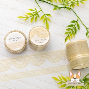 1 roll | 15mm or 30mm | Mind Wave | Clear Matte PET Tape | Thin Lace - Thick Lace