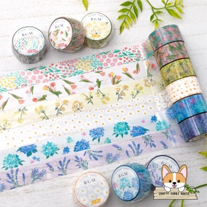1 roll | 20mm | BGM | Flower Clear PET Tape | Garden - Tulip - Dandelion - Daisy - Hydrangea - Lavender