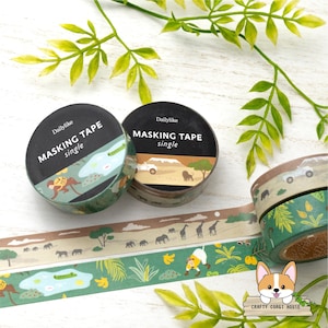 1 rol | 15 mm | Ophalingen | Outdoor avontuur washitape | Jungle: safari