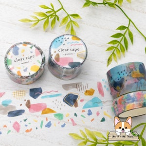 1 roll | 15mm or 30mm | Mind Wave | Colorful Clear Matte PET Tape | Terrazzo - Pattern