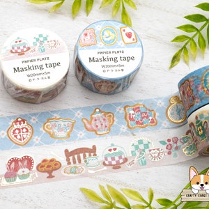 1 roll | 20mm | Papier Platz x A La Cardo | Alice in Wonderland Foil Washi Tape | Alice's Sugar Cookies - Alice's Tea Party