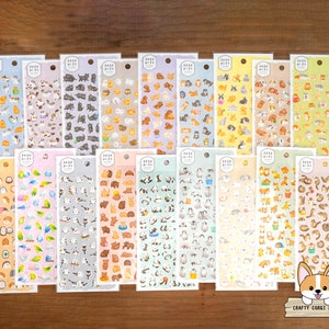 1 vel | Mindwave | MAME DIEREN Washi-stickers | Hond Kat Vogel Konijn Hamster Egel Beer Panda Pinguïn Zeehond Vos Eekhoorn
