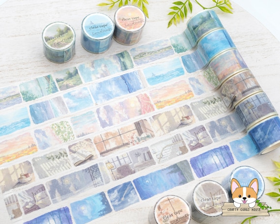 1 Roll | 30mm | Mind Wave | LANDSCAPE Clear PET Tapes | Komorebi