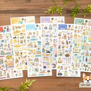 1 sheet | Kamio | YURUYURU REKISHI Loose History Stickers | China - Egypt - Greece & Rome - Japan (Edo - Sengoku - Jomon to Asuka)