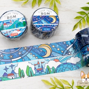1 roll | 20mm | BGM | Stained Glass Clear PET Tape | Astrology - Castle Forest