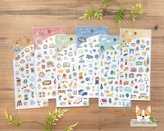 1 sheet | Mind Wave | MAHOROBA (Utopia) Mirrorcoat Paper Stickers | Cafe - Kitchen - Living Room - Bedroom - Forest - City