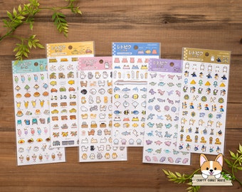 1 or 2 pc set | Kamio | RETRO PIC Stickers | Coffee Shop - Vehicle - Pet - Sea Creature - Dinosaur - Egypt