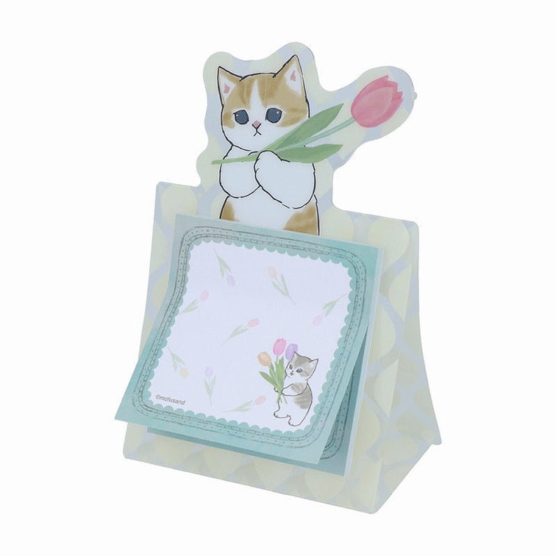 30 Sheets | Sun-star | Cat PICK CUTE FLOWERS Die Cut Stand Sticky Notes ...