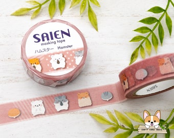 1 rollo / 15 mm / Kamiiso SAIEN / Cinta Washi para animales domésticos / Hámster