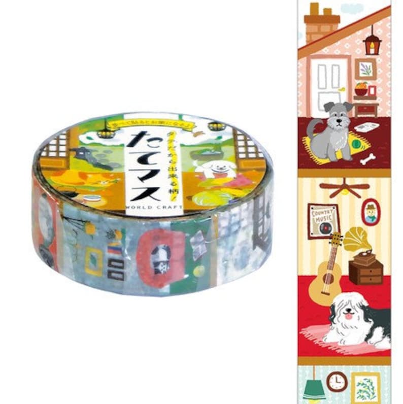 1 or 2 pc set 15mm World Craft Pets TATEMASU Vertical Washi Tape Cat Tree At Home Pets image 5