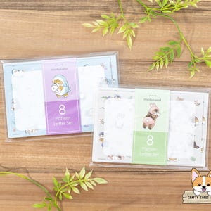 8 sheets 8 envelopes | Sun-Star | Cat Kigurumi Die Cut Mini Letter Sets | Shark Cat - Cat Pants