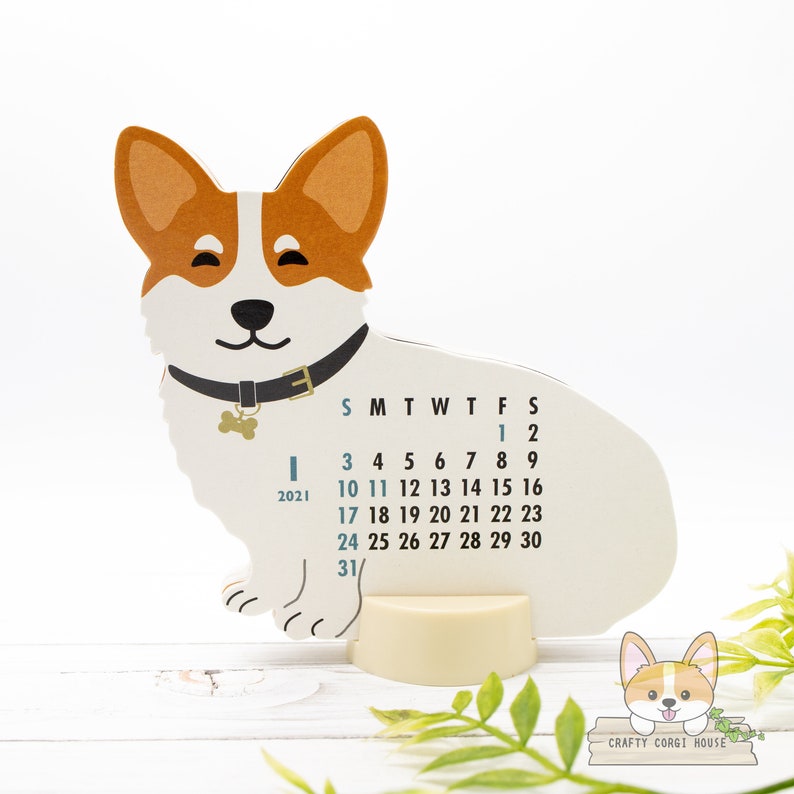 2021 Calendar Cute Desktop Calendar Die Cut Etsy